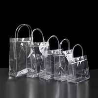 Sachet d'emballage alimentaire transparent en PVC de qualité alimentaire, personnalisable, avec fond carré, poignée de longueur standard et logo personnalisé, recyclable