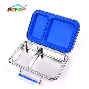 Boîte à lunch en acier inoxydable Aohea 304 fabriquée avec des matériaux de qualité alimentaire avec deux compartiments pratiques à transporter - Product Image 5