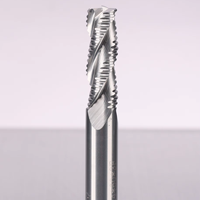 Fraise à dégrossir en carbure monobloc à 3 dents, hélice de 55 degrés, non revêtue, pour usinage CNC de métaux alliés à l'aluminium