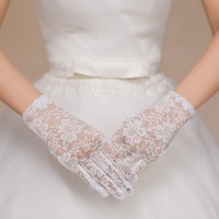 Gants de mariée en dentelle pour robe de mariée, sans doigts, à crochet, ajourés, perlés, ouverts aux doigts, accessoires de mariage en gros