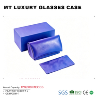 Étui à lunettes de soleil rectangulaire en PU souple avec logo personnalisé MT, fermeture magnétique, portable, haut de gamme, motif imprimé
