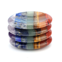 Vente en gros 35x45mm pierre de pouce artisanat naturel poche de paume polie ovale énergie de guérison 7 Chakra cristal naturel artisanat pierre d'inquiétude