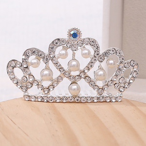 Mode enfants couronne <span class=keywords><strong>peigne</strong></span> à cheveux enfants diamant incrusté <span class=keywords><strong>peigne</strong></span> anniversaire <span class=keywords><strong>chignon</strong></span> cheveux cerceau diamant - Product Image 1