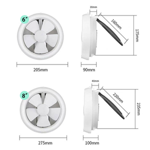 Ventilateur de salle de bain de haute qualité, <span class=keywords><strong>extracteur</strong></span> de cuisine de <span class=keywords><strong>chambre</strong></span> à coucher mural, ventilateur <span class=keywords><strong>d</strong></span>'échappement en plastique de 8 pouces - Product Image 4