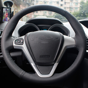 Funda para <span class=keywords><strong>volante</strong></span> de coche de cuero de microfibra cosido a mano de estilo deportivo Compatible con <span class=keywords><strong>Ford</strong></span> <span class=keywords><strong>Fiesta</strong></span> 2008-2013 y Ecosport 2013-2016 - Product Image 6