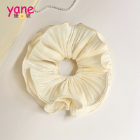 Scrunchie Rambut Lipit Mewah Terbaru untuk Wanita Gaya Korea Lapis Ganda Ukuran Besar Aksesoris Rambut Modis