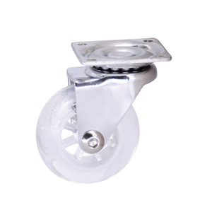 Roue mobile de meubles transparente de 50mm de meubles en PU avec roulettes à plaque pivotante à 360 degrés pour roues de chaise - Product Image 2