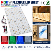 Feuille LED à changement de couleur, feuille LED flexible, panneau LED auto-adhésif pour murs en marbre, comptoirs de bar et éclairage de réception
