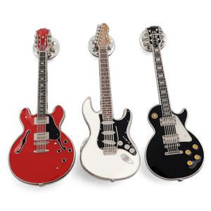 <span class=keywords><strong>Promotion</strong></span> Schwarz Cool Instrument Musik Cartoon Vergoldete Emaille Pin Benutzer definierte Logo Abzeichen Gitarre Anstecknadel Zum Verkauf - Product Image 6