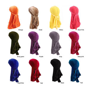 Haute Qualité En Plein Air Unisexe Hip-Hop Plusieurs Couleurs <span class=keywords><strong>Blanc</strong></span> Noir Velours <span class=keywords><strong>Durag</strong></span> Bouchon - Product Image 1