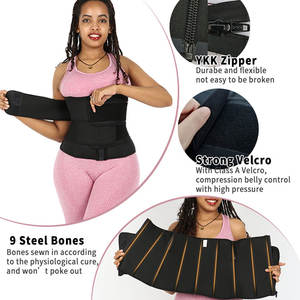 Korset Wanita Model Underbust Pembentuk Tubuh Bentuk Jam Pasir dengan 9 Tulang Baja Lateks 2 Tali Pengikat Breathable Waist Trainer - Product Image 3