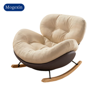 Fauteuil à bascule moderne de luxe en forme d'œuf pour chambre à coucher, terrasse et salon - Canapé individuel en tissu, fauteuil paresseux