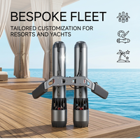 Scooter sous-marin à double moteur prêt à être expédié, propulseur double, gris métallisé, véhicule de propulsion pour yacht, plongée sous-marine, snorkeling