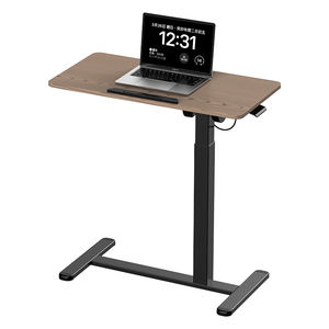 Hidden Casters Overbed Bedside <strong>Table</strong> Laptop Computer Small Workstation Electric <strong>Height</strong> <strong>Adjustable</strong> Pneumatic Mobile Standing Desk - Product Image 1