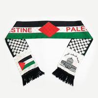 2023 gros conception personnalisée Satin Polyester Palestine écharpe pas cher événements décoration drapeaux et bannières promotionnels