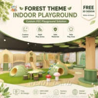 Solution commerciale sur mesure, équipement de terrain de jeux intérieur sur le thème de la nature pour centre commercial et café pour enfants