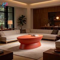 Table basse ovale moderne et durable pour l'extérieur, table de salon pour hôtel, maison, appartement, jardin, meubles imperméables, sur mesure