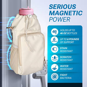 Lot de 6 supports magnétiques pour bouteilles d'eau, sac isotherme de sport, sac de transport pour bouteilles d'eau de gym avec poche pour téléphone – Confortable - Product Image 2