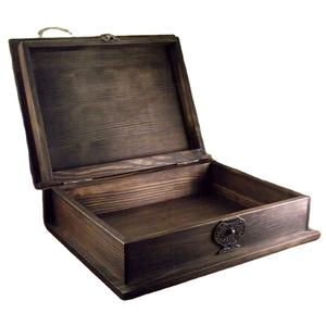 กล่องหนังสือตกแต่งแบบเก่าที่ใส่พระคัมภีร์ศักดิ์สิทธิ์กล่องของขวัญรูปทรงหนังสือไม้สนสั่งทำสำหรับคู่รัก - Product Image 5