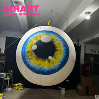 Yeux gonflables décoratifs LED suspendus pour intérieur, yeux gonflables d'Halloween pour exposition