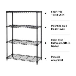 שכבות בעמידה חינם מדף אחסון מתכות כרום פלדה לכרום אחסון מדפים - Product Image 1