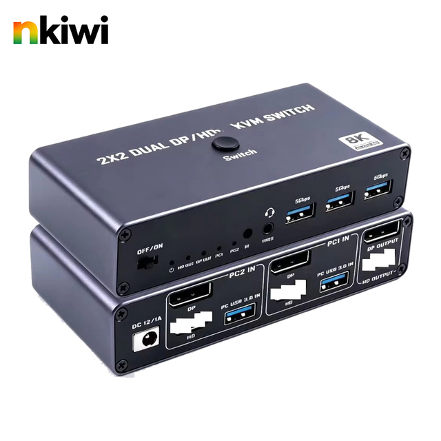 HDMI-compatible 2.1 HDCP2.3 3D Aluminum Alloy Switcher 8K 120Hz 8K60Hz VRR HDR10 Quick Switching Supports IR Intelligent Signal