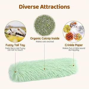 Lynpet tương tác mèo Kicker đồ chơi nhung mềm <span class=keywords><strong>Crinkle</strong></span> âm thanh gối với đuôi mờ và catnip Chew Pet đồ chơi - Product Image 4