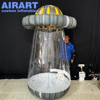 Modèle de soucoupe volante gonflable de 2 m de haut, taille personnalisée, décoration d'activité, ballon géant gonflable en forme de soucoupe volante