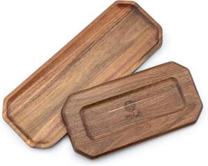 Juego de 2 Bandejas Rectangulares de Madera de Acacia Maciza de 16 y 12 Pulgadas, Modernas y Sostenibles, para Postres, Alimentos, Verduras, Frutas y Charcutería - Product Image 4