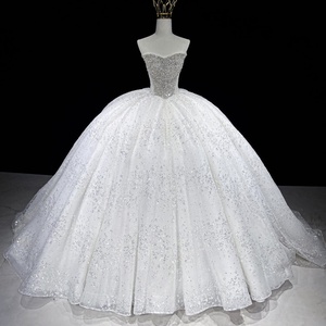 JFH192 Superbes robes de mariée bouffantes en cristal style Empire Sweetheart - Product Image 1