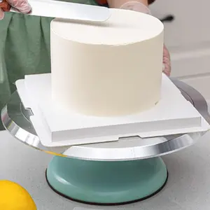 Hot Sale Non Slip Aluminium Alloy Display Cake Stand Set Metal Cake Decoration Plastic Base Cake Turntable