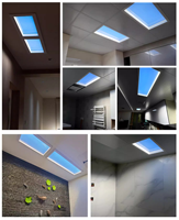 Lampe LED encastrée à lumière artificielle intérieure, CRI élevé, effet ciel bleu, faux puits de lumière, panneau de plafond virtuel