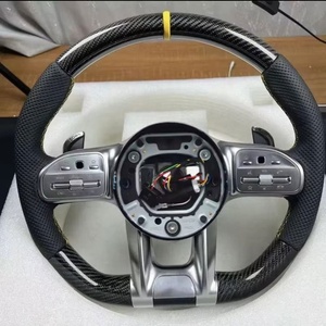 Volant en cuir et fibre de carbone pour <span class=keywords><strong>Mercedes</strong></span> Benz GLE300 GLE400 GLE350 CLA 45 C63 C43 E63 AMG GT W212 W204 W205 W213 GLE - Product Image 6
