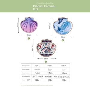 ถาดผลไม้ ถาดอาหาร ถาดเสิร์ฟ ไม้ยางพาราแท้ ดีไซน์เรโทรหรูหราสไตล์โอเชียน ผลิตจากโรงงานโดยตรง - Product Image 3
