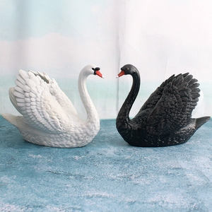 Modèle de cygne animal sauvage simulé, jouets cognitifs pour enfants, volailles de ferme, cygne blanc, cygne noir, ornements décoratifs - Product Image 2