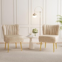 Chaise d'appoint moderne et confortable sans accoudoirs en cuir PU, chaise d'appoint rembourrée pour le salon et la maison