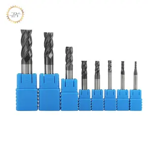 Zy Gemaakt In China Hrc 45/55/60/70 Massief Carbide Endmill Cnc Cnc Cutter Tool Voor Metalen Frees Router Bits Square Face End Mil