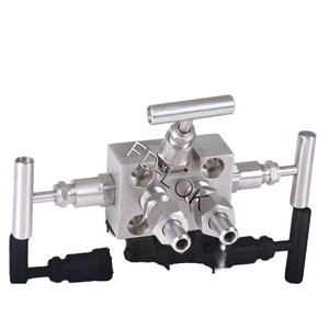 SS316 katup lipat ganda 3 arah Manual 3051 pemancar tekanan diferensial dengan jarum Stainless 316 untuk Gas suhu tinggi - Product Image 4