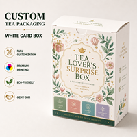 Boîte en carton blanc avec laminage mat SBS 350 g/m², impression personnalisée, pour emballage de thé de qualité supérieure, boîte surprise pour les amateurs de thé, petit coffret