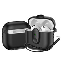 Étui pour écouteurs Airpods Pro 3 avec support de verrouillage, étui pour écouteurs Airpods 5 4 3 avec cordon