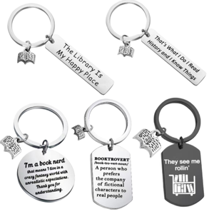 Libros de lectura de nuevo estilo Jinzhu2, llavero de acero inoxidable, regalo entusiasta, <span class=keywords><strong>colgante</strong></span> de mochila para estudiantes - Product Image 2