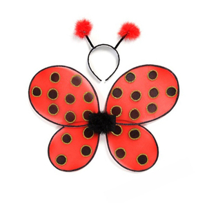 Ali di Coccinella Rossa e Fascia con Antenne, Accessori per Costume da Coccinella per Bambini - Product Image 1