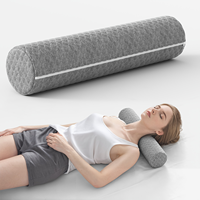 Oreiller cylindrique orthopédique personnalisable en fibre de bambou et mousse à mémoire de forme, soutien cervical pour soulager les douleurs cervicales, respirant et confortable