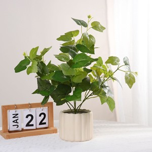 Plante artificielle de lierre vert en pot, petit bouquet, décoration intérieure, matériau PVC/PU - Product Image 3