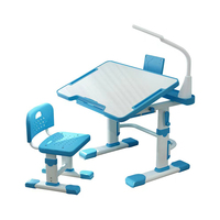 Ensemble table et chaise d'école pour enfants, moderne, réglable, en métal, avec siège confortable, pour l'écriture et le dessin
