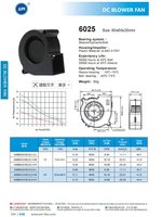 Ventilateur centrifuge haute vitesse AMB6025H12B, étanche, 60*60*25MM, ventilateur DC 12V 24V, ventilateur radial de refroidissement