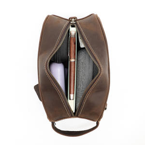 Bolsa de Viaje de Cuero Crazy Horse de Lujo para <span class=keywords><strong>Hombre</strong></span>, con Cierre de Cremallera, Asa Suave, Portátil para Exteriores - Product Image 3