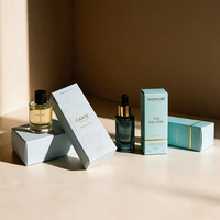 Boîtes en carton personnalisées avec logo imprimé, format luxe, pour soins de la peau, parfums, huiles essentielles, emballage cosmétique, petites boîtes à rabat.