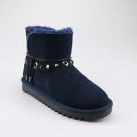 Bottes en cuir thermiques personnalisées pour femmes, bottes de neige classiques à la cheville pour femmes, bottes d'hiver personnalisées