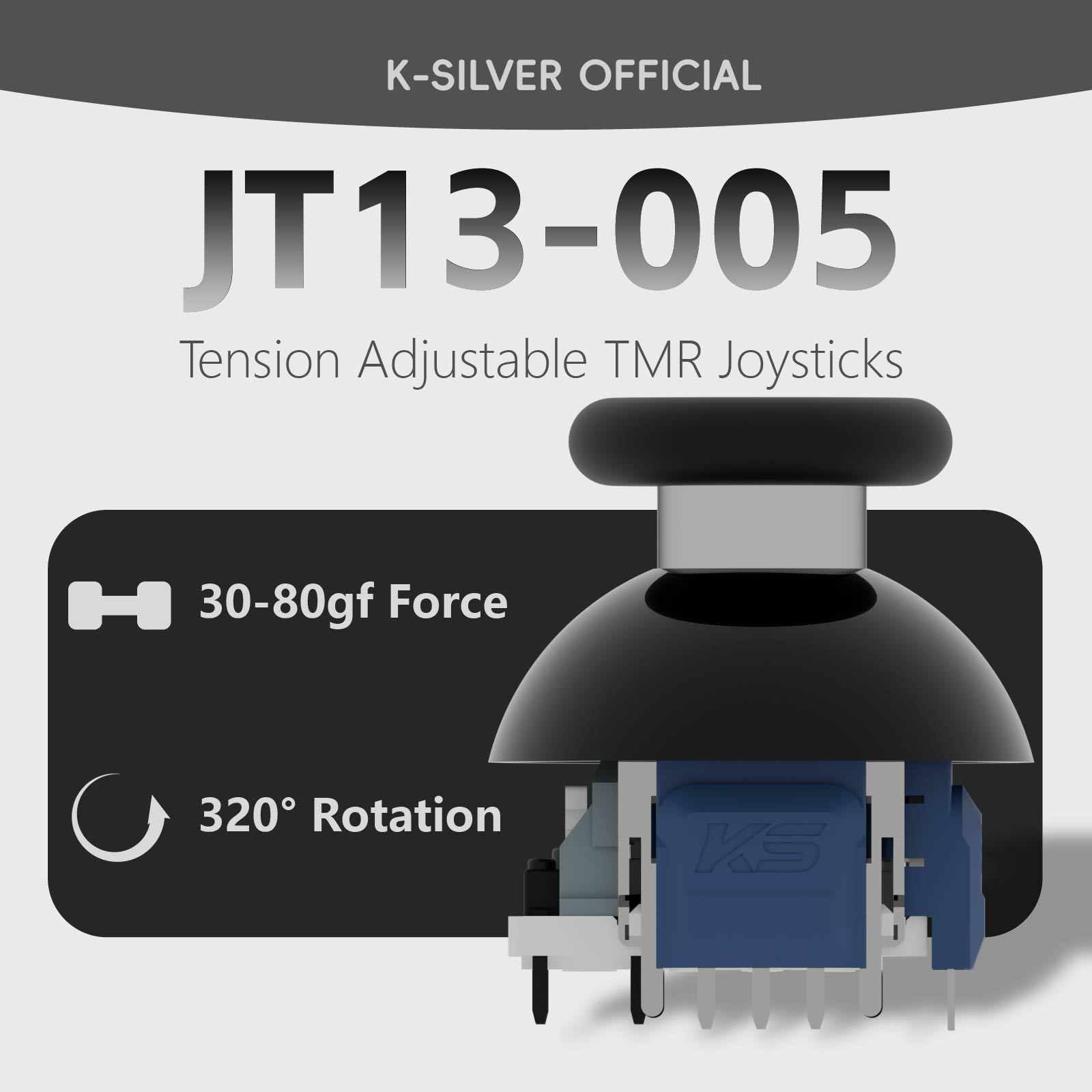 K-Silver JT13-005 Split Joystick Anti <strong>Drift</strong> TMR Magnetic Joystick Tension Adjustable 30-80gf Analog Stickfor <strong>PS5</strong> <strong>Controller</strong>